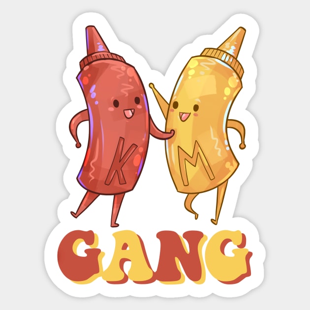 Ketchup and Mustard Funny BFFs Sticker by Claire Lin